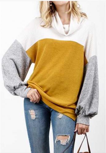mustard color block sweatshirt